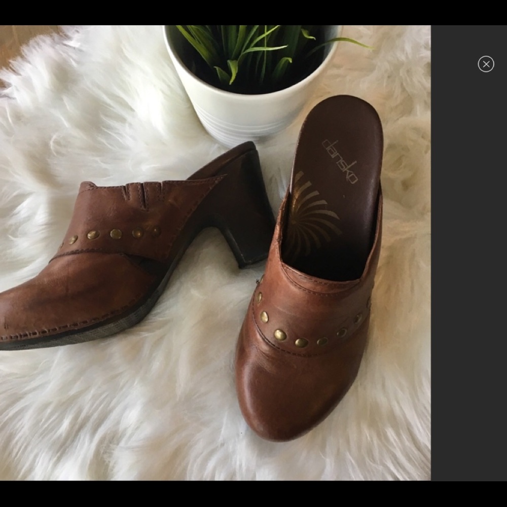 DANSKO Studded Leather Open Back Heel Clogs 9 39